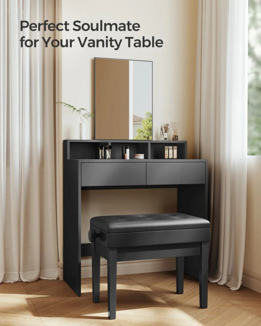 Adjustable Piano Bench With Storage Wooden Stool – product view 4 | Ridgefield Furniture