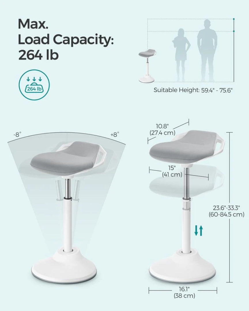 Adjustable Standing Desk Chair With Wobble Base – product view 7 | Ridgefield Furniture