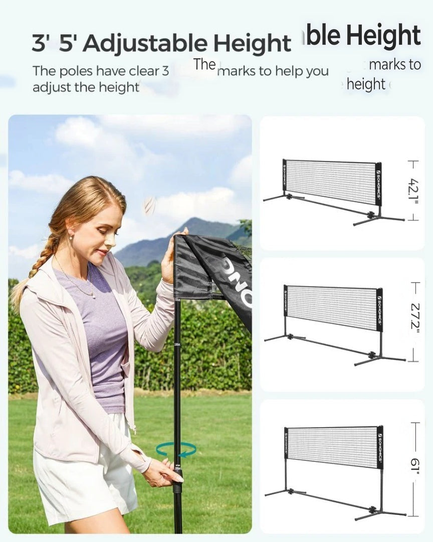 Badminton Net Portable Adjustable Height 35.4-61in Set – product view 5 | Ridgefield Furniture