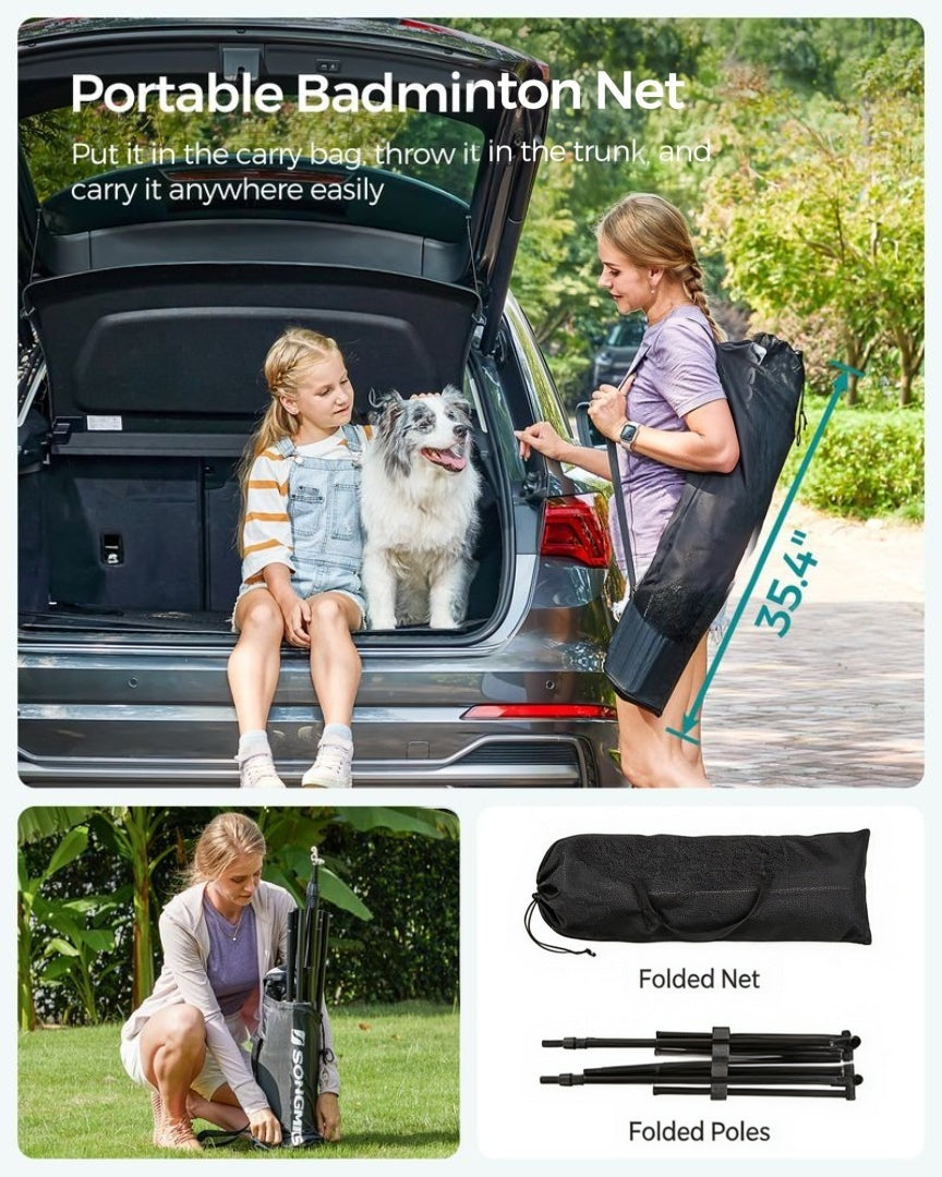 Badminton Net Portable Adjustable Height 35.4-61in Set – product view 6 | Ridgefield Furniture