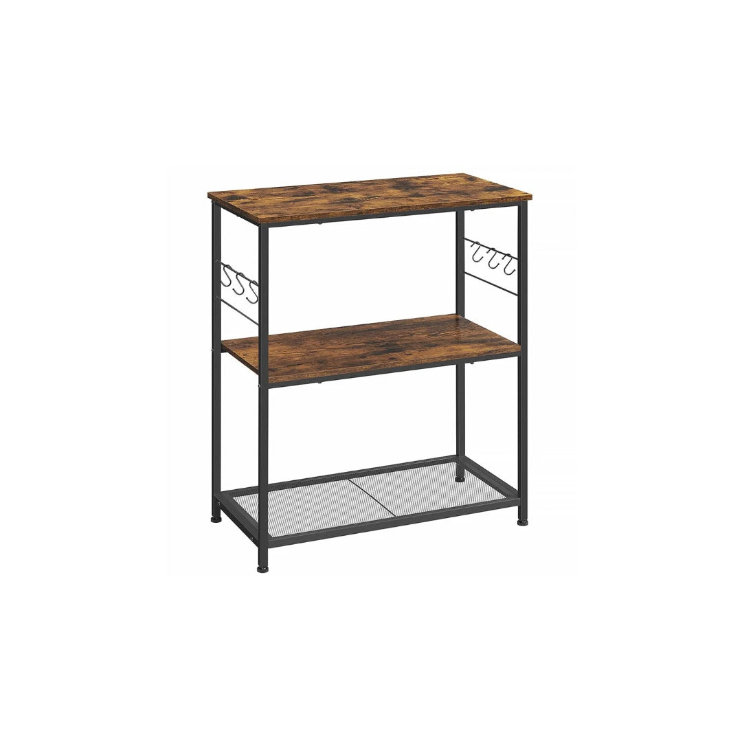 Baker’s Rack with 3 Shelves and Hooks – product view 1 | Ridgefield Furniture
