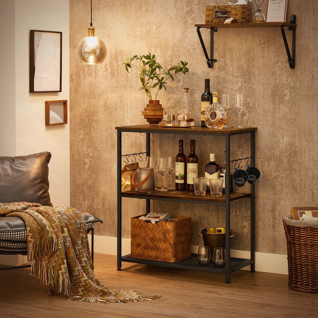 Baker’s Rack with 3 Shelves and Hooks – product view 6 | Ridgefield Furniture
