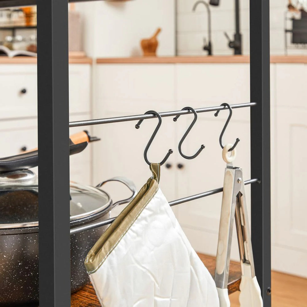 Baker’s Rack with 3 Shelves and Hooks – product view 9 | Ridgefield Furniture