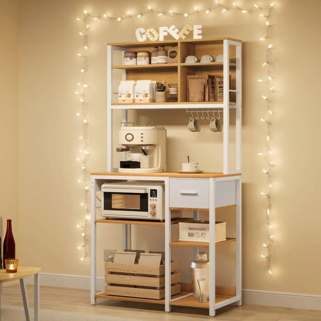 Baker’s Rack with Charging Station and Storage Shelves – product view 14 | Ridgefield Furniture