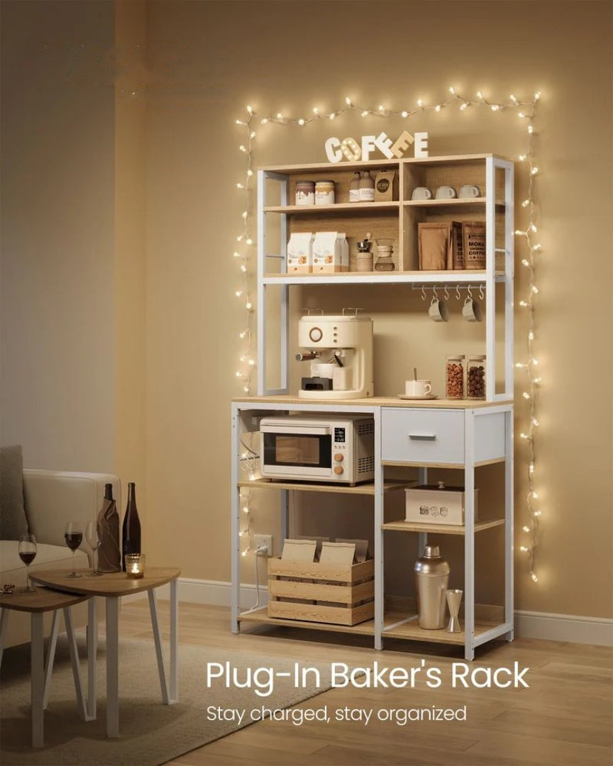 Baker’s Rack with Charging Station and Storage Shelves – product view 19 | Ridgefield Furniture