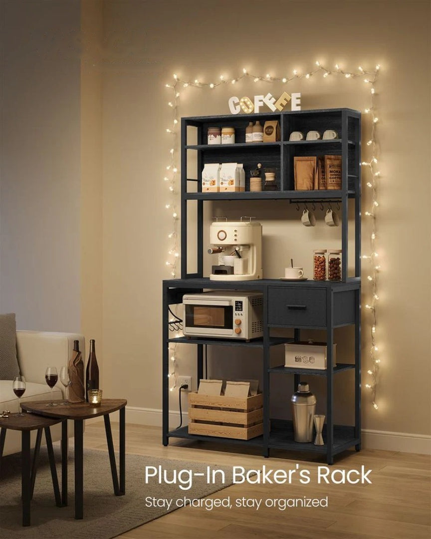 Baker’s Rack with Charging Station and Storage Shelves – product view 22 | Ridgefield Furniture