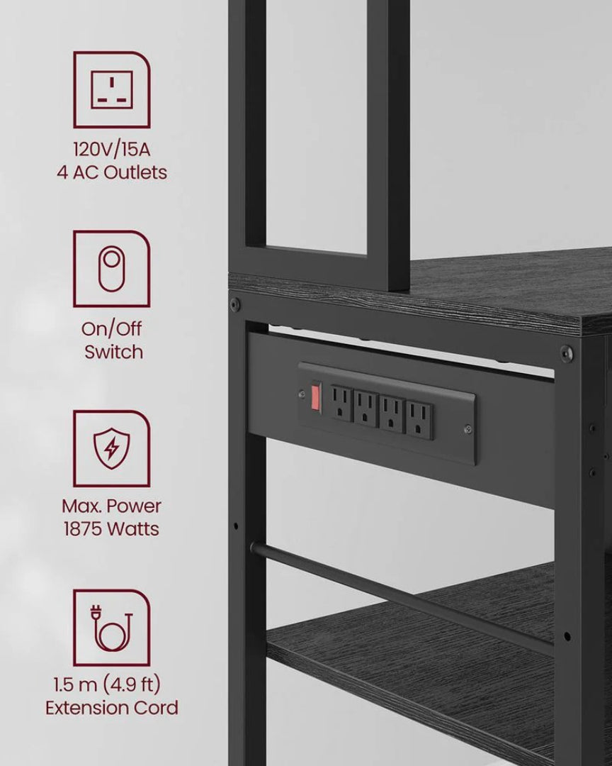Baker’s Rack with Charging Station and Storage Shelves – product view 24 | Ridgefield Furniture