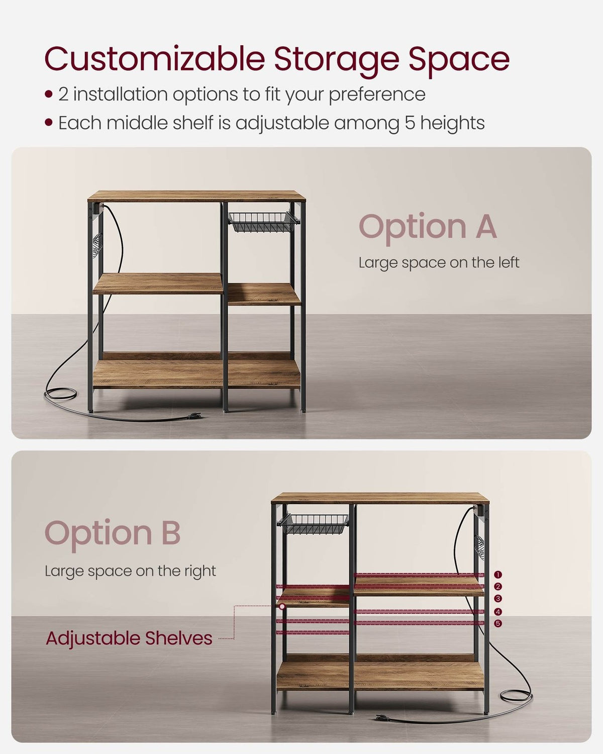 Baker's Rack With Charging Station - product photo 30