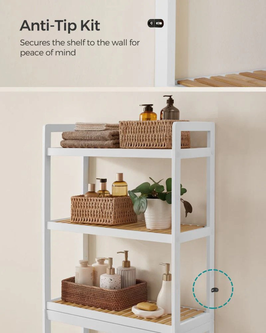 Bamboo Over Toilet Bathroom Organizer 3 Or 4 Tier Shelf – product view 13 | Ridgefield Furniture