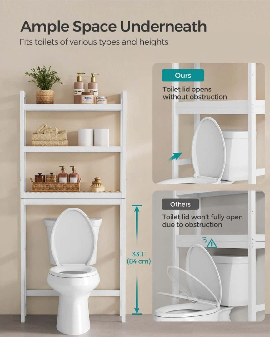 Bamboo Over Toilet Bathroom Organizer 3 Or 4 Tier Shelf – product view 14 | Ridgefield Furniture