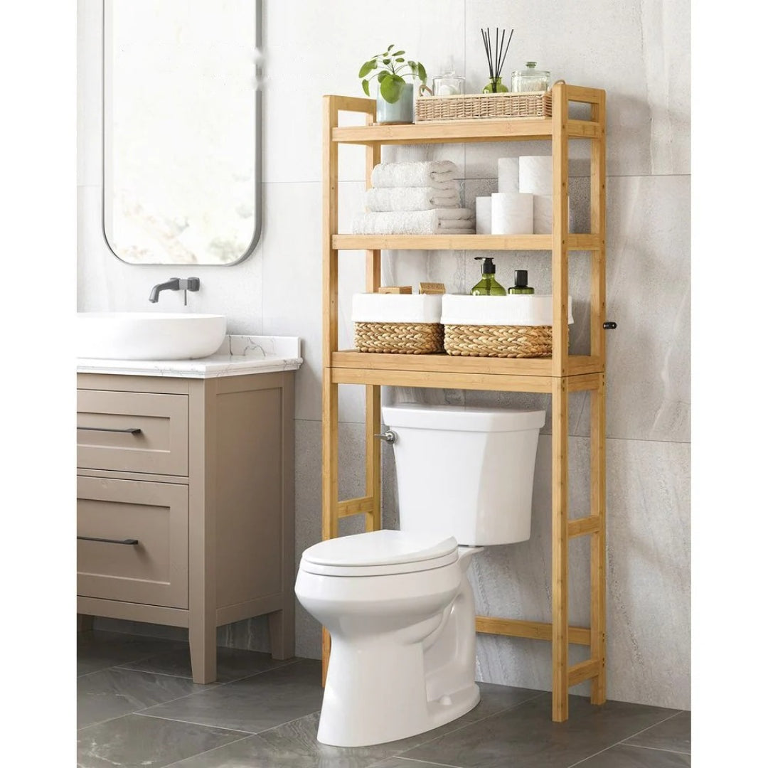 Bamboo Over Toilet Bathroom Organizer 3 Or 4 Tier Shelf – product view 15 | Ridgefield Furniture