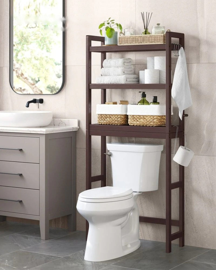 Bamboo Over Toilet Bathroom Organizer 3 Or 4 Tier Shelf – product view 24 | Ridgefield Furniture
