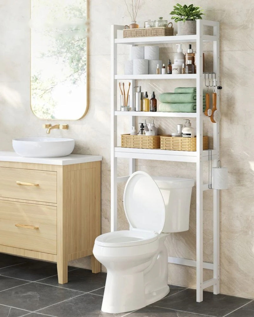 Bamboo Over Toilet Bathroom Organizer 3 Or 4 Tier Shelf – product view 26 | Ridgefield Furniture