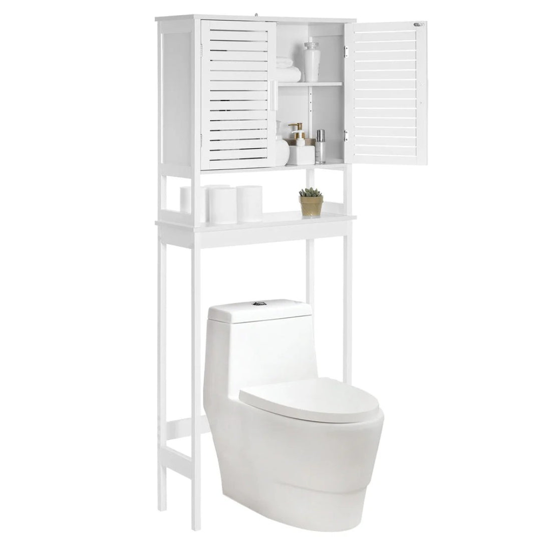 Bamboo Over Toilet Storage Cabinet With Doors And Shelf – product view 1 | Ridgefield Furniture