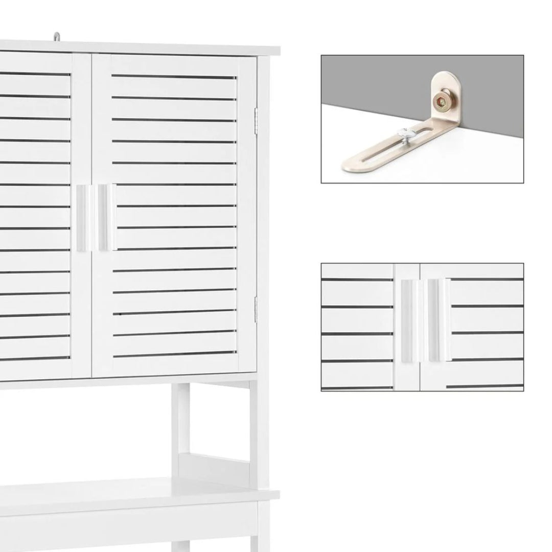 Bamboo Over Toilet Storage Cabinet With Doors And Shelf – product view 5 | Ridgefield Furniture