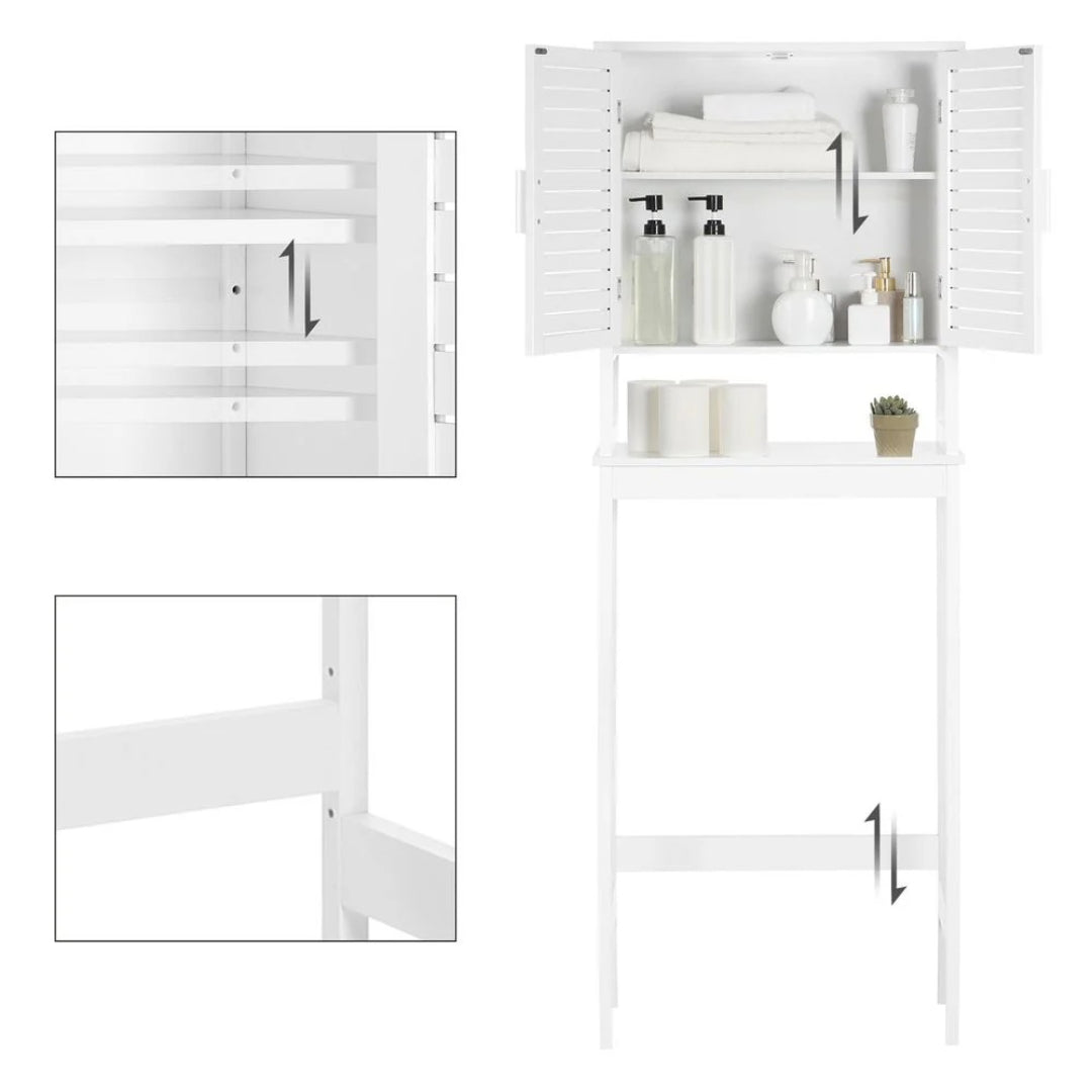 Bamboo Over Toilet Storage Cabinet With Doors And Shelf – product view 6 | Ridgefield Furniture