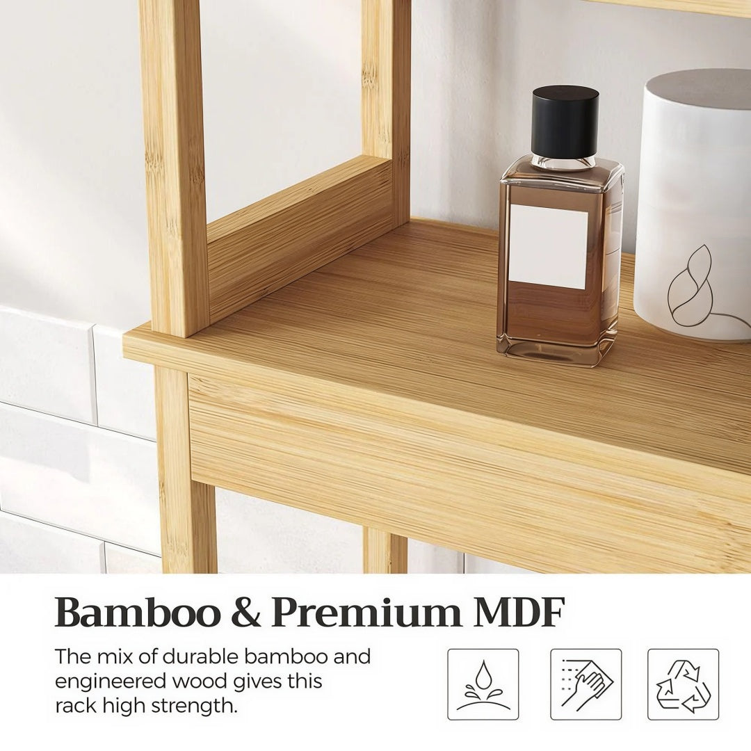 Bamboo Over Toilet Storage Cabinet With Doors And Shelf – product view 11 | Ridgefield Furniture