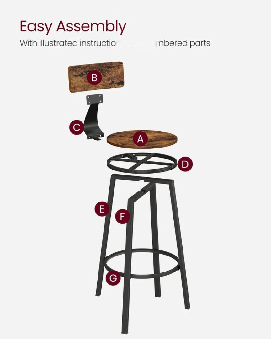 Bar Height Bar Stools with Backrest – product view 13 | Ridgefield Furniture