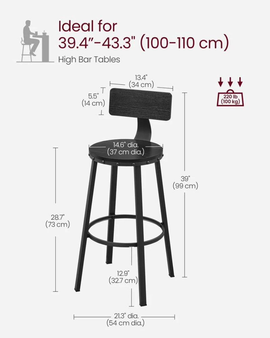 Bar Height Bar Stools with Backrest – product view 28 | Ridgefield Furniture