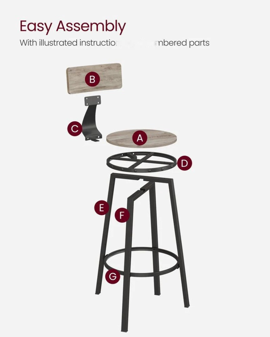 Bar Height Bar Stools with Backrest – product view 36 | Ridgefield Furniture