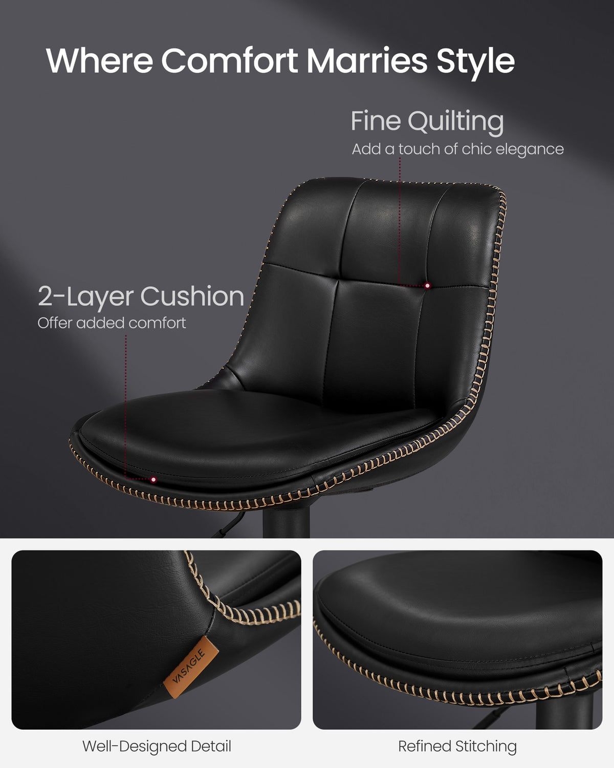 Bar Stools, Swivel Bar Chairs - product photo 09