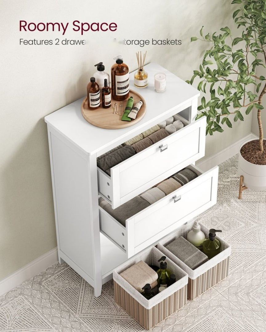 Bathroom Cabinet With 2 Drawers Storage Unit 23.6in Wide – product view 3 | Ridgefield Furniture