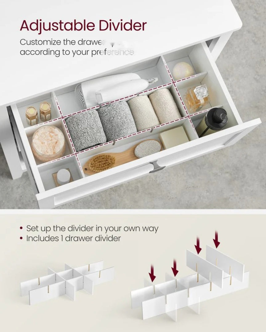 Bathroom Cabinet With 2 Drawers Storage Unit 23.6in Wide – product view 4 | Ridgefield Furniture