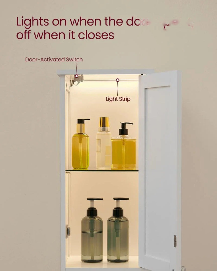 Bathroom Cabinet With Lights Tall Storage Cabinet 66.9in High – product view 4 | Ridgefield Furniture