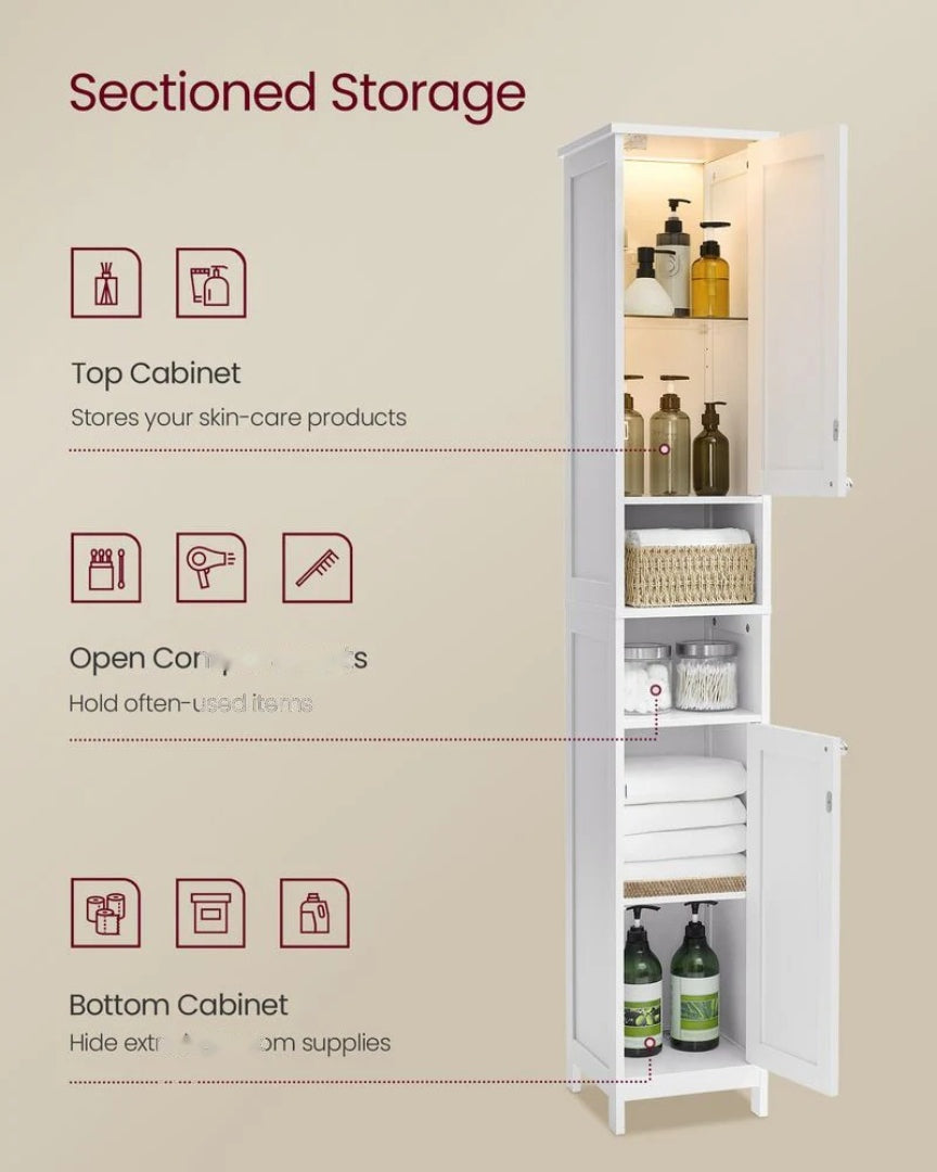 Bathroom Cabinet With Lights Tall Storage Cabinet 66.9in High – product view 5 | Ridgefield Furniture