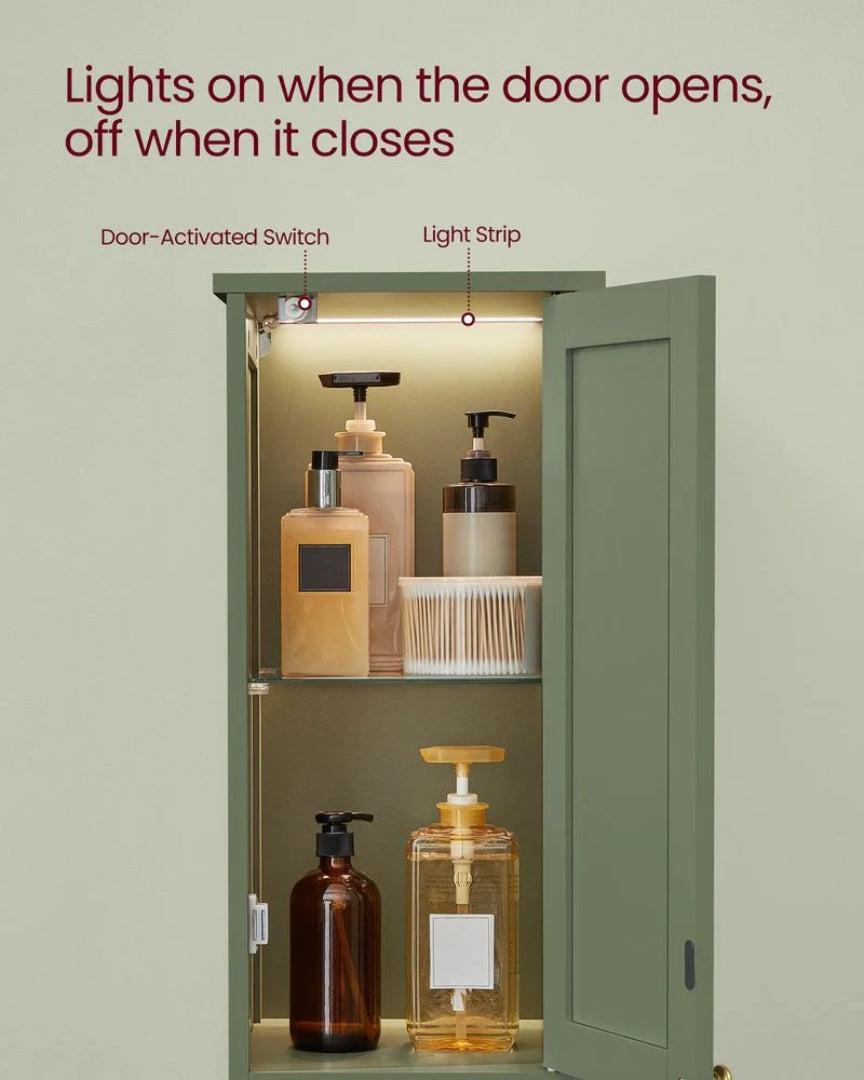Bathroom Cabinet With Lights Tall Storage Cabinet 66.9in High – product view 3 | Ridgefield Furniture
