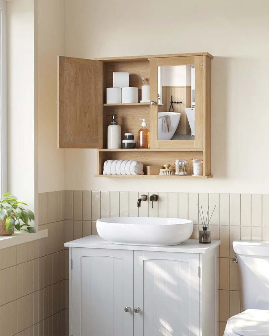 Bathroom Cabinet With Mirror Wall Mounted Storage 22.2in Wide – product view 13 | Ridgefield Furniture