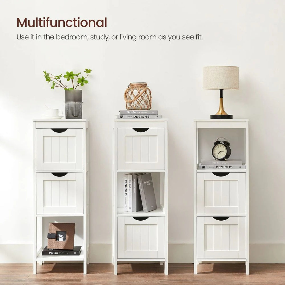 Bathroom Floor Cabinet With 2 Drawers Slim Storage 35in High – product view 8 | Ridgefield Furniture
