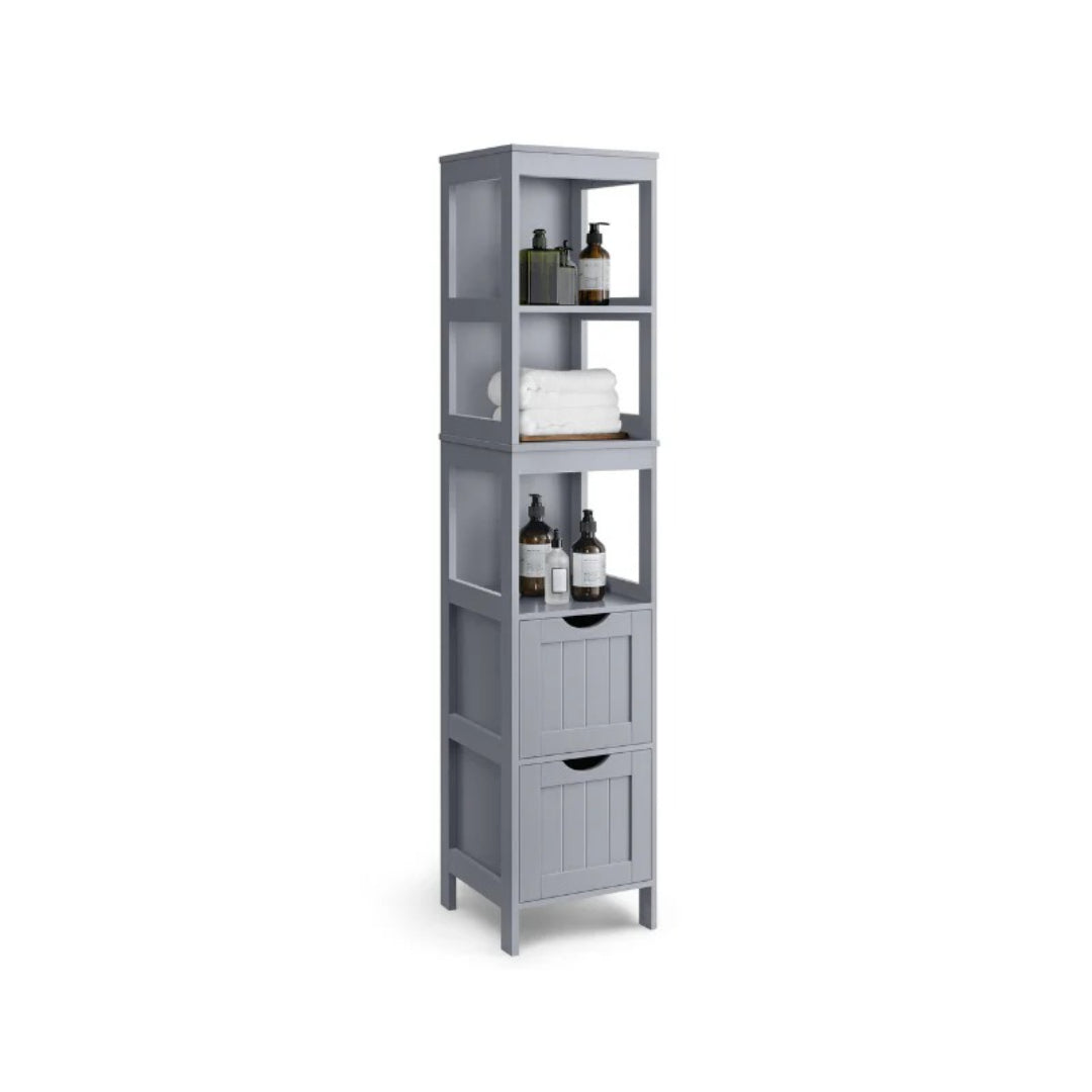 Bathroom Floor Cabinet With 2 Removable Drawers 55.7in High – product view 2 | Ridgefield Furniture