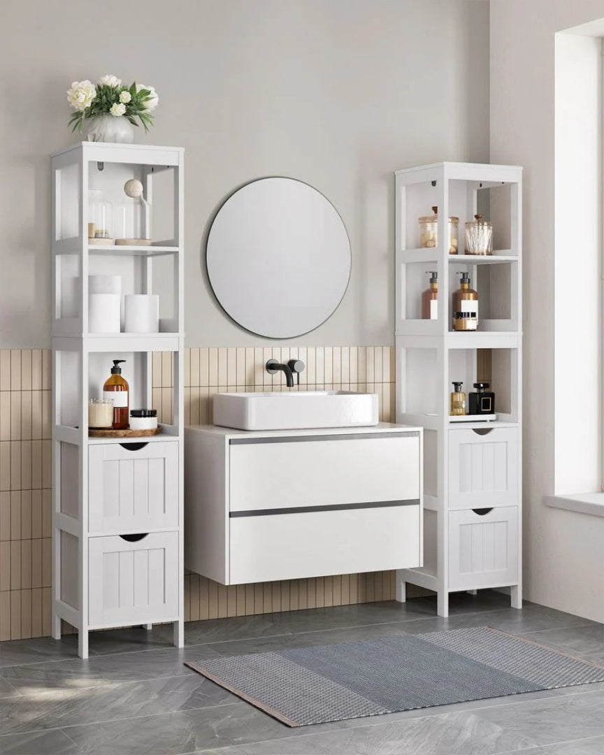 Bathroom Floor Cabinet With 2 Removable Drawers 55.7in High – product view 9 | Ridgefield Furniture