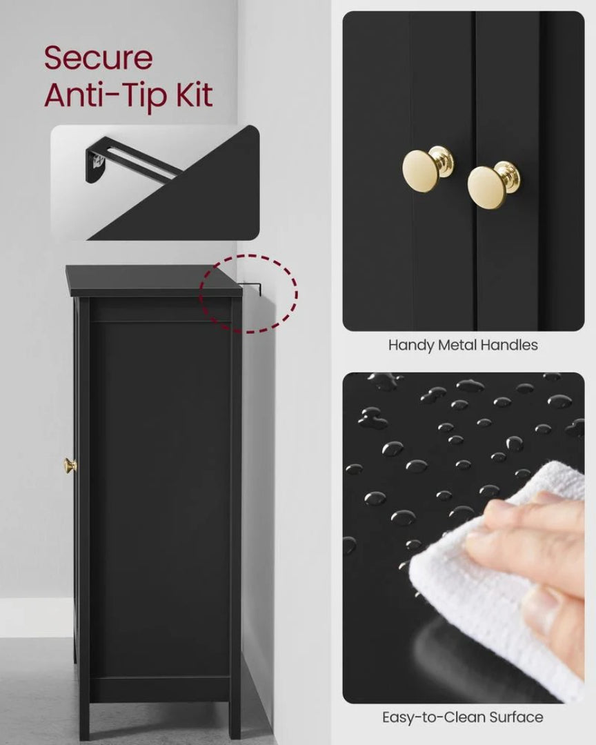 Bathroom Floor Storage Cabinet Freestanding 23.6in Wide – product view 4 | Ridgefield Furniture