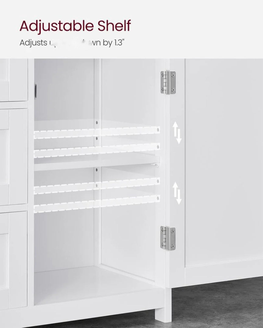 Bathroom Floor Storage Cabinet With 3 Drawers Adjustable Shelf – product view 4 | Ridgefield Furniture
