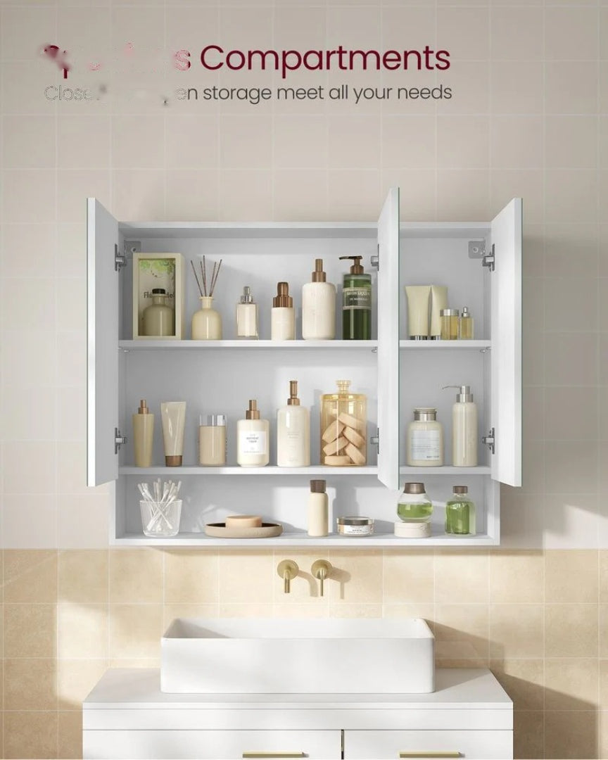 Bathroom Mirror Cabinet With Storage Wall Mounted 35.4in Wide – product view 4 | Ridgefield Furniture