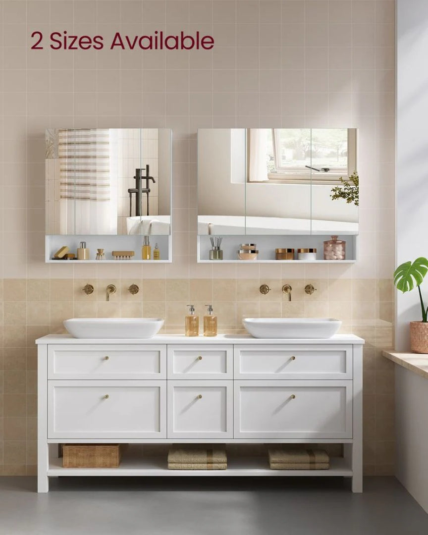 Bathroom Mirror Cabinet With Storage Wall Mounted 35.4in Wide – product view 6 | Ridgefield Furniture