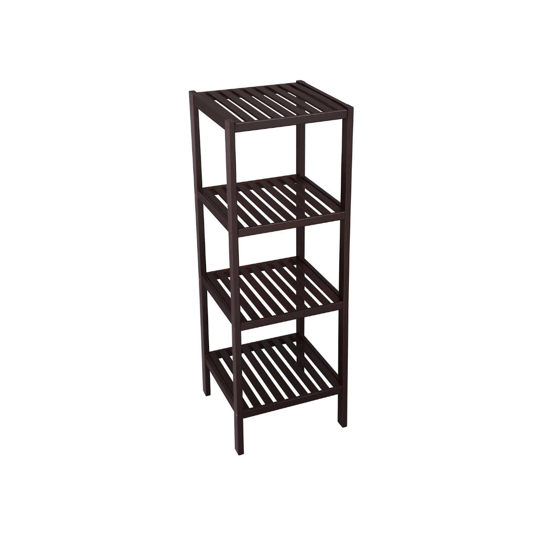 Bathroom Shelf 4-Tier Bamboo Storage Rack 38.6in High – product view 3 | Ridgefield Furniture