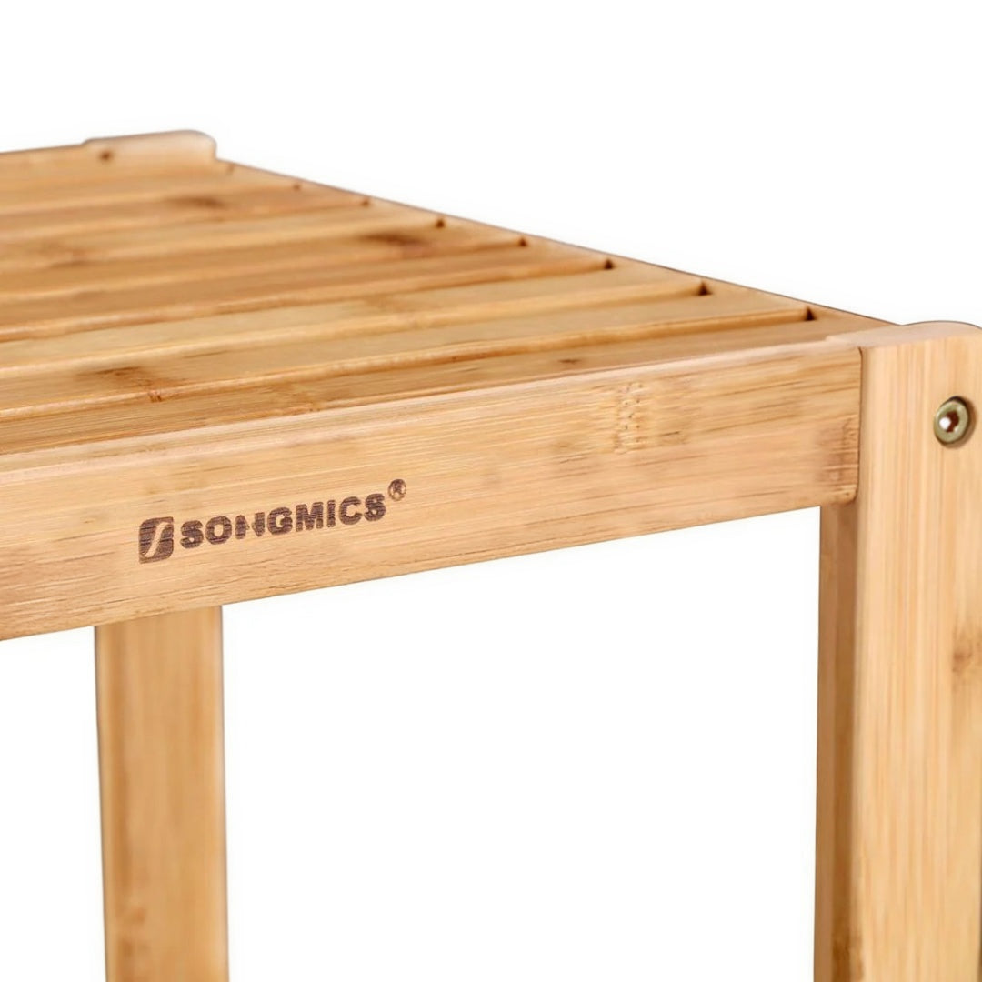 Bathroom Shelf 4-Tier Bamboo Storage Rack 38.6in High – product view 4 | Ridgefield Furniture