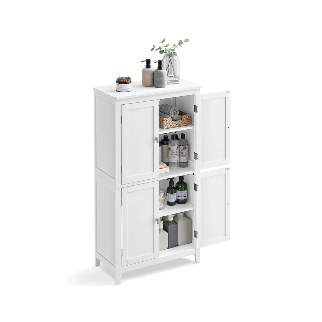 Bathroom Storage Cabinet Floor Cabinet 4 Doors Adjustable Shelves – product view 2 | Ridgefield Furniture