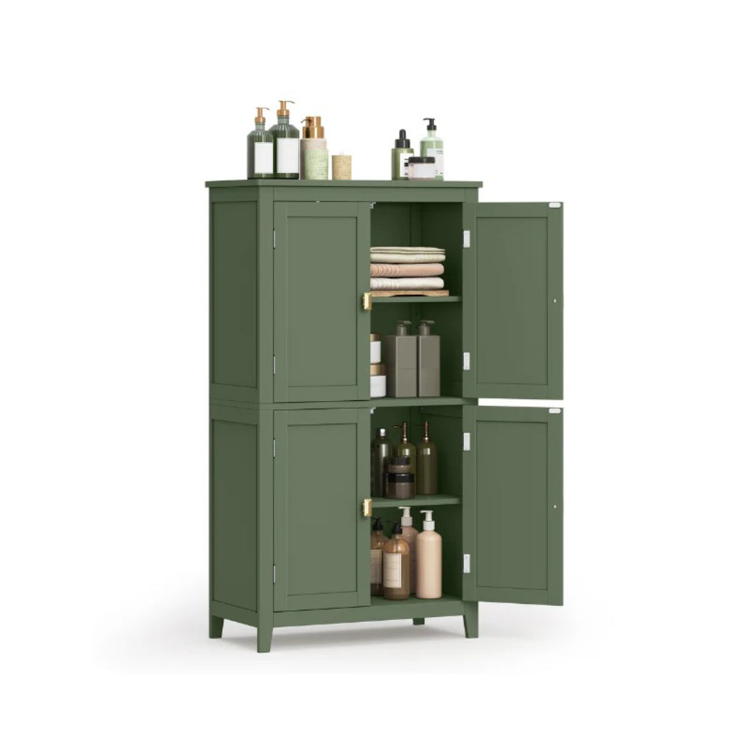 Bathroom Storage Cabinet Floor Cabinet 4 Doors Adjustable Shelves – product view 3 | Ridgefield Furniture