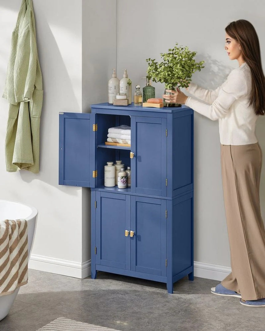 Bathroom Storage Cabinet Floor Cabinet 4 Doors Adjustable Shelves – product view 17 | Ridgefield Furniture
