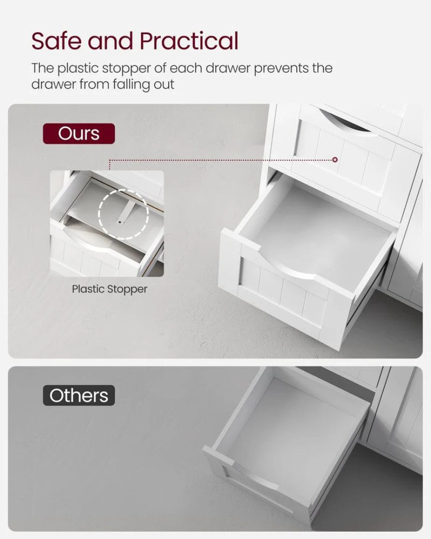 Bathroom Storage Cabinet With 3 Drawers Freestanding 23.6in Wide – product view 7 | Ridgefield Furniture