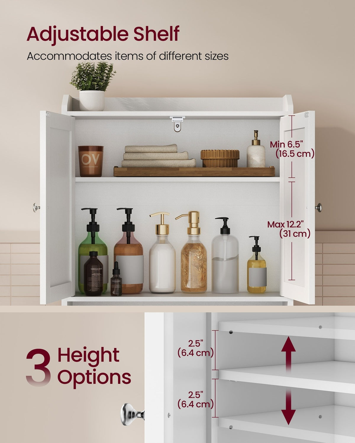 Bathroom Storage Shelf With Paper Holder Over Toilet - product photo 04