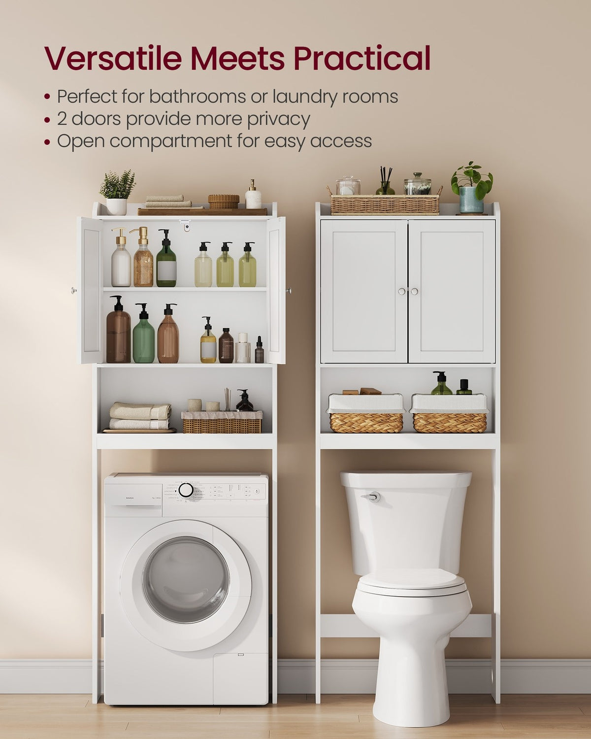 Bathroom Storage Shelf With Paper Holder Over Toilet - product photo 22
