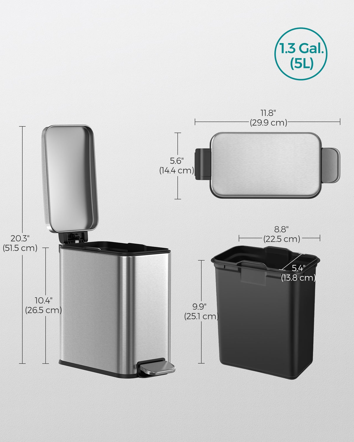 Bathroom Trash Can - product photo 14