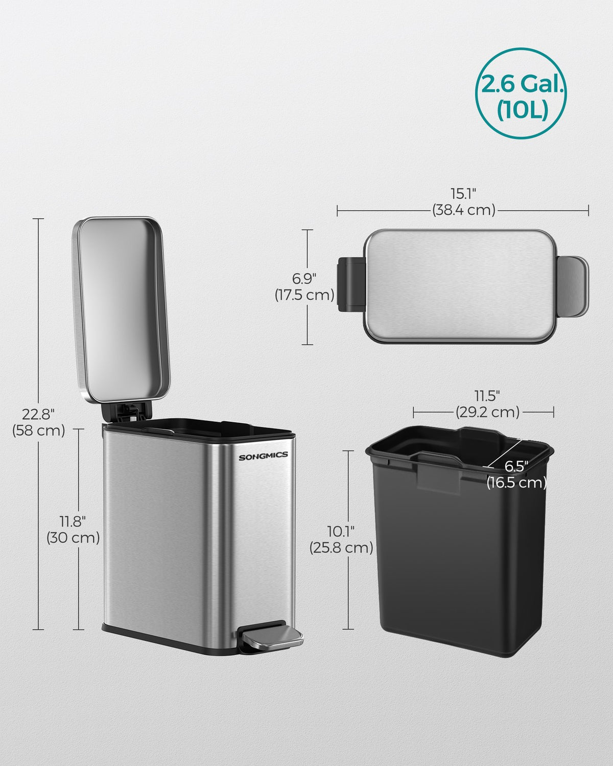 Bathroom Trash Can - product photo 32