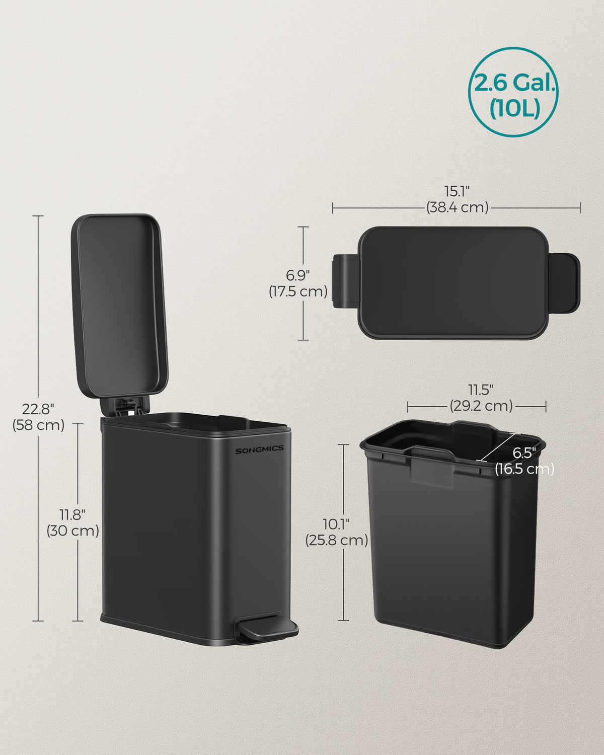 Bathroom Trash Can - product photo 42