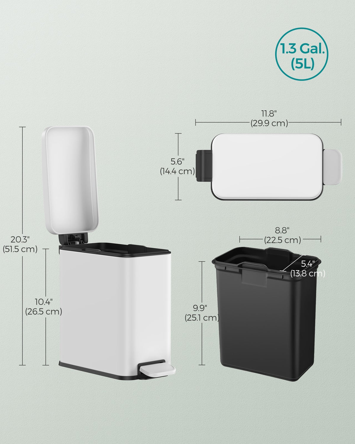 Bathroom Trash Can - product photo 56